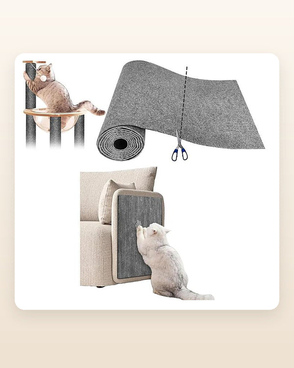 Tapete rascador autoadhesivo gris para gatos