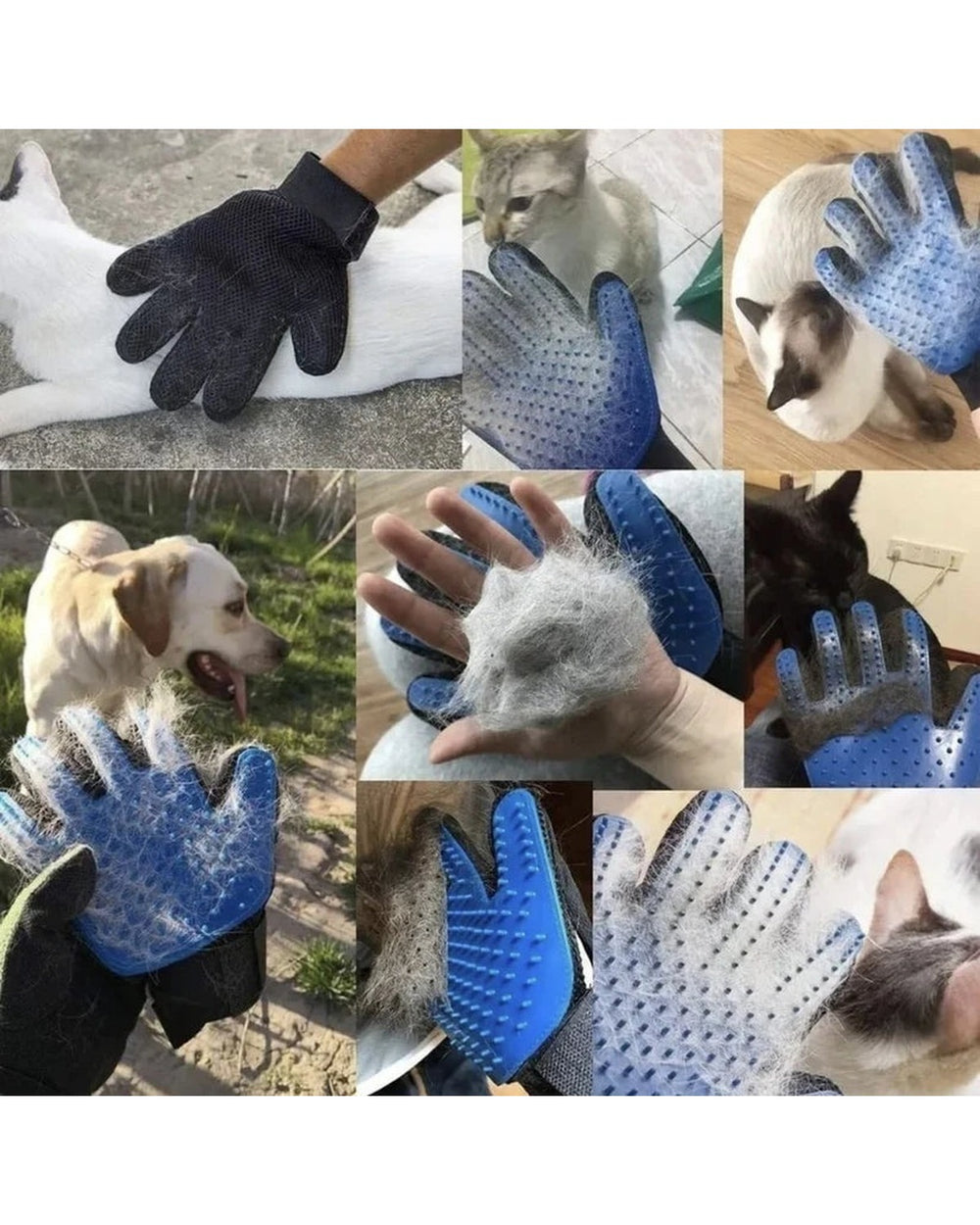 Guante quitapelos usado en perros y gatos