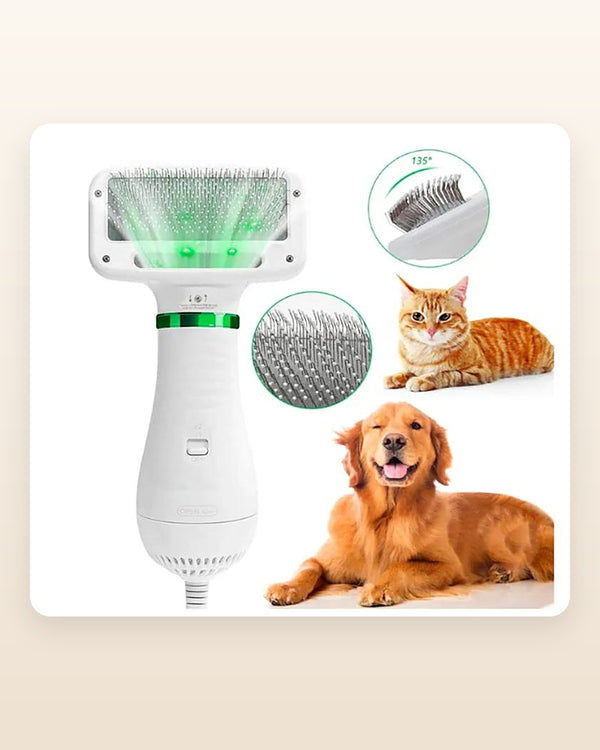 Cepillo secador 2 en 1 para perros y gatos